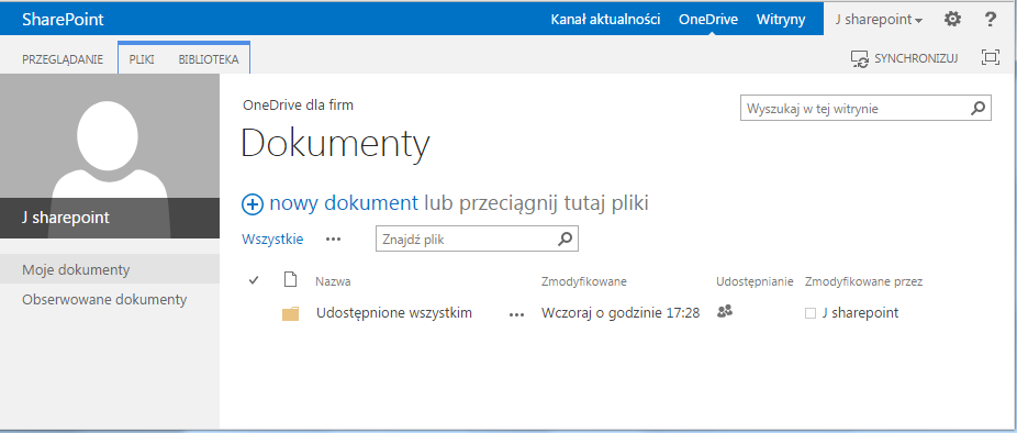 Dokumenty w OneDrive